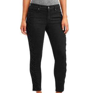 New Skinny Lace-Up Sides Mid Rise Ankle Jeans